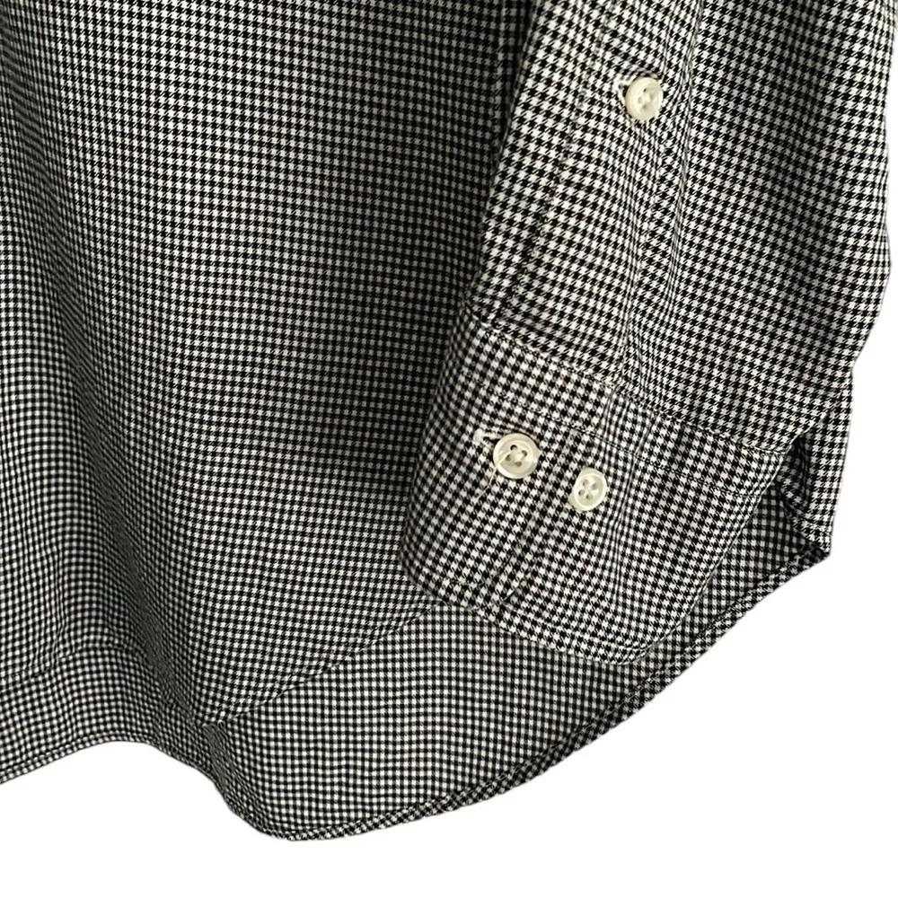 Polo Ralph Lauren Size 17 34/35‎ black and white mini houndstooth Andrew shirt.